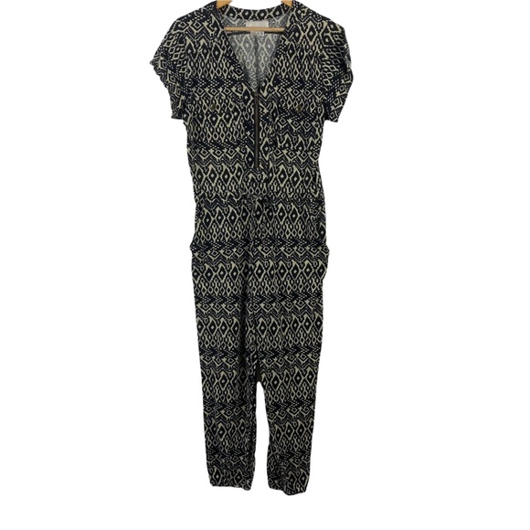 Corey Lynn Calter Pants - Corey Lynn Calter Womens Jumpsuit Short Sleeve Pants Drawstring Black Size S